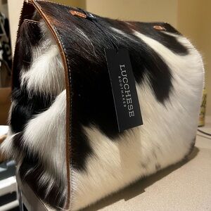 Lucchese Black and White Hair-On Tote Bag
